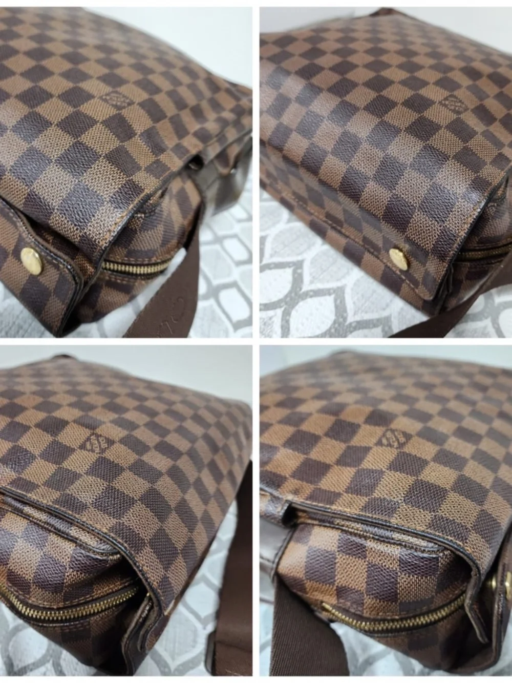 Authentic This authentic LOUIS VUITTON Damier Canvas Naviglio Messenger Bag Brow